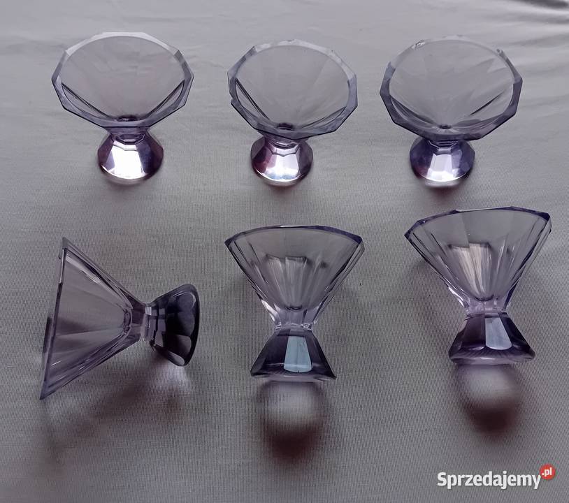 Komplet 6 kieliszków neodymowych art deco Koźminek