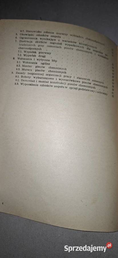 Karta BHP PRL 1972 unikatowy poradnik chemika Łęczyca