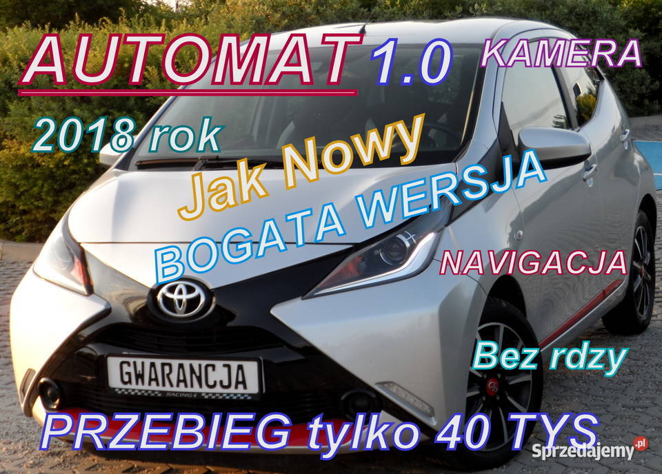 TOYOTA AYGO AutomatKamera40 PrzebiegPiekny elektryczne szyby Bochnia