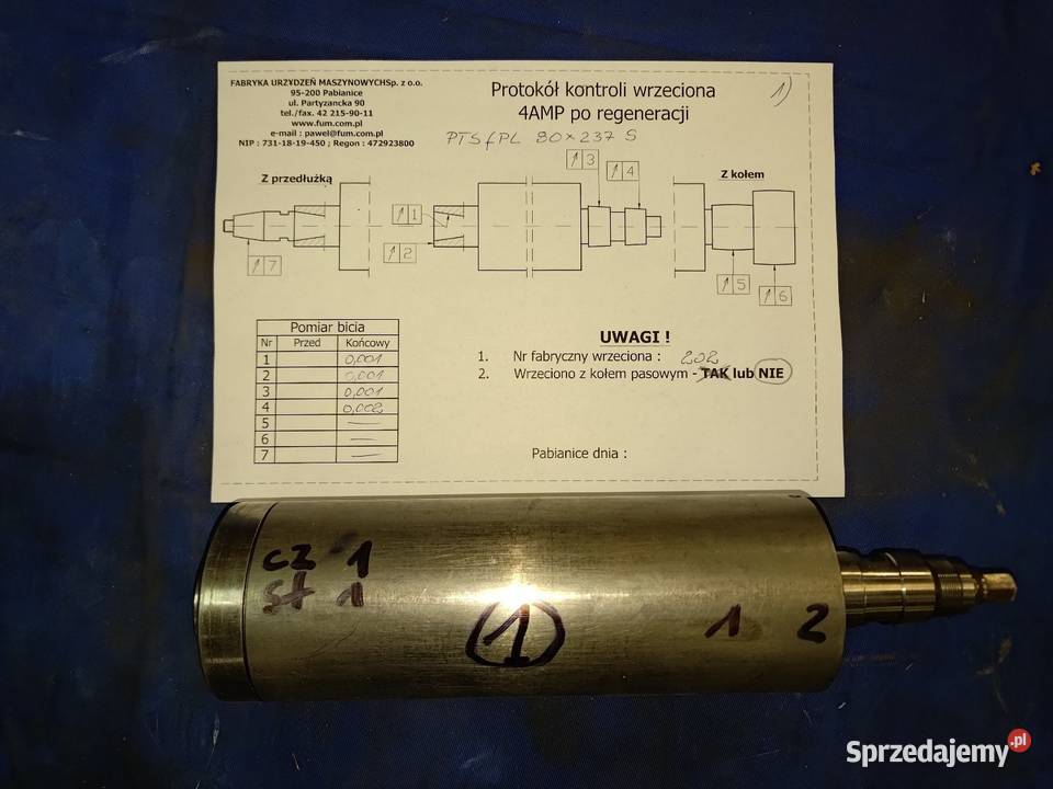 Wrzeciono do szlifierki narzędziowej 4AMP sprzedam