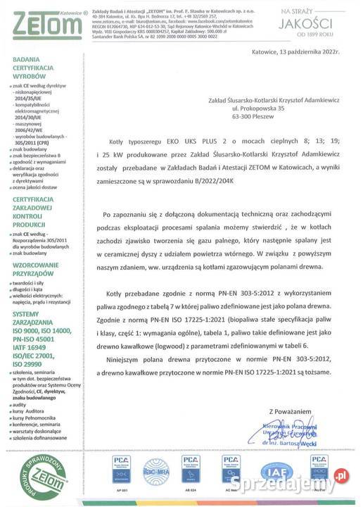 Kocioł Eko Uks Plus 2 piec 19 kW dofinansowanie Dziadowa Kłoda