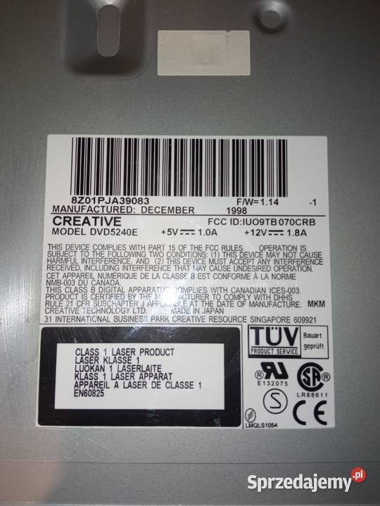 CREATIVE PCDVD Dxr2 5x DVD5240E PROD 1998 RETRO Kielce