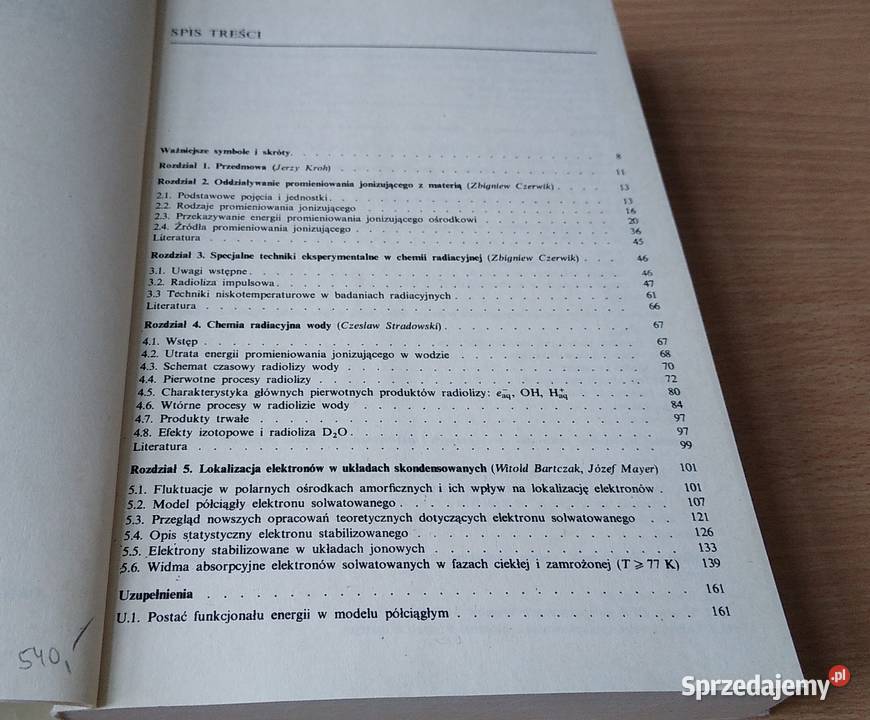 Wybrane zagadnienia chemii radiacyjnej Jerzy ISBN 8301056789 Gdańsk