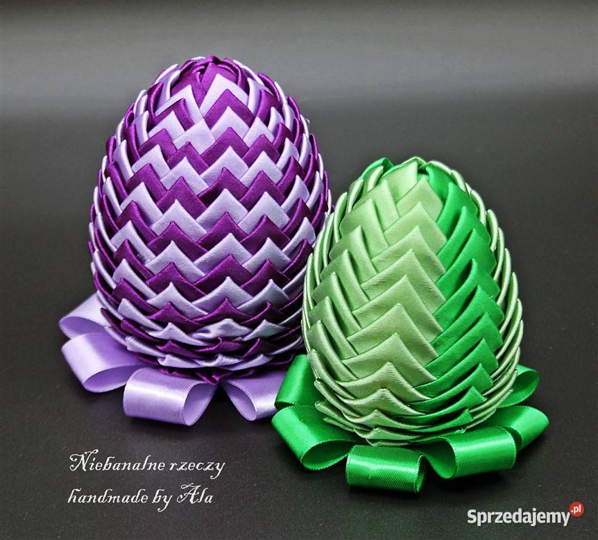 Jajka ze wstążki pisanki ozdoba Wielkanoc Kutno