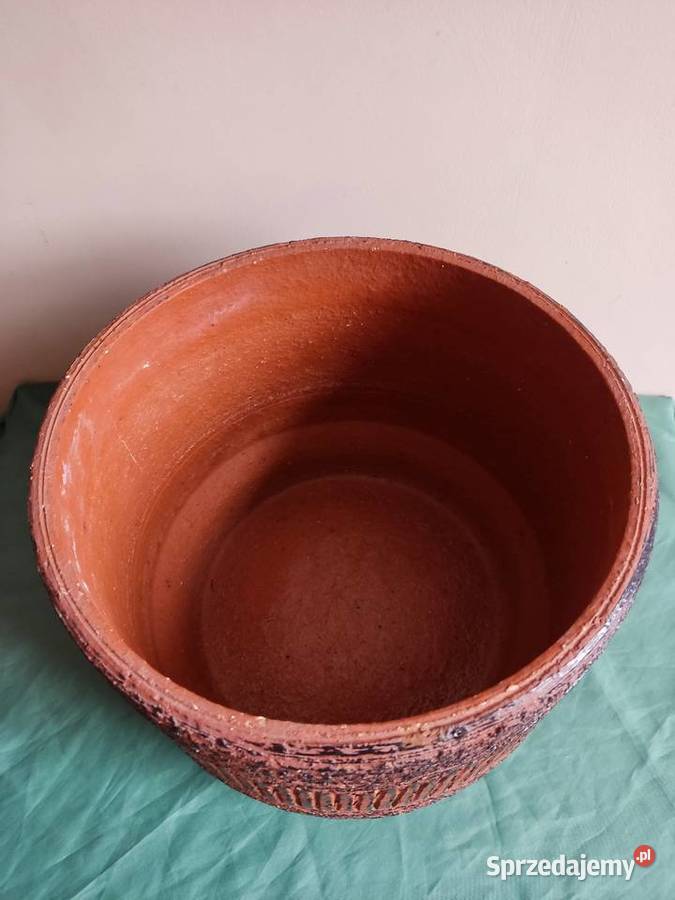 Donica doniczka ceramiczna brązowa fi 30 Głuchołazy