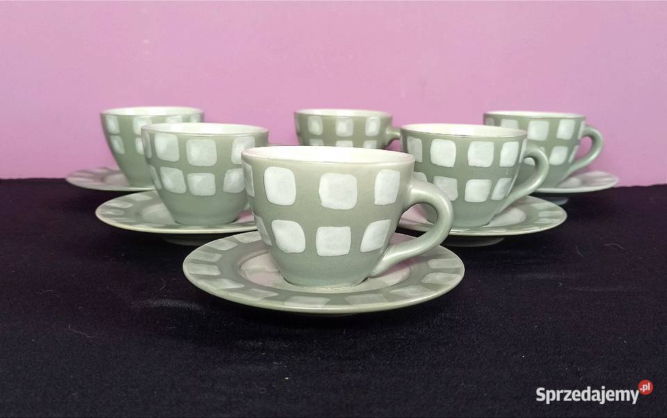 6 duo filiżanki i spodki ręczna robota zestaw Jasień