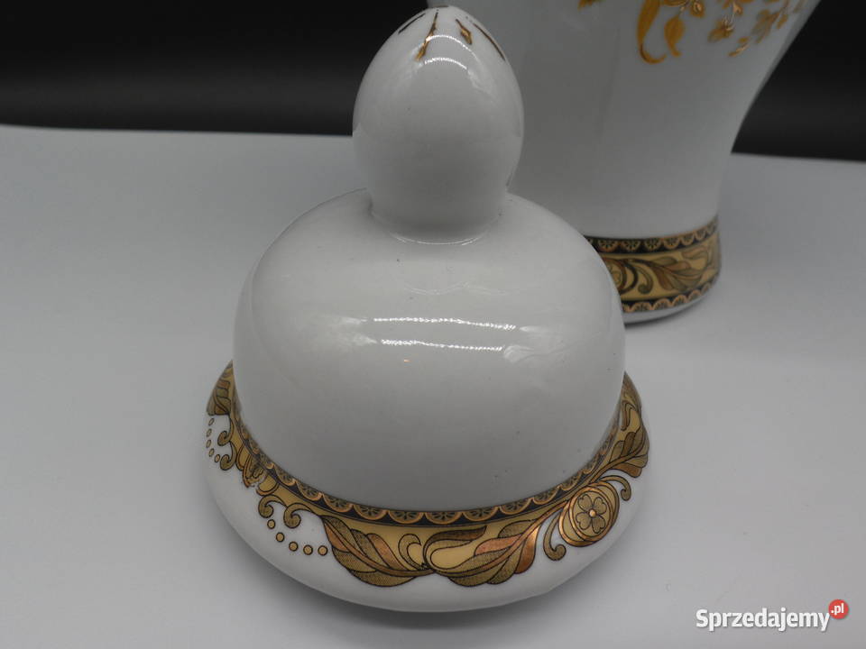 Duża Porcelanowa Amfora z Pokrywą Złocona wielkopolskie Raszków sprzedam