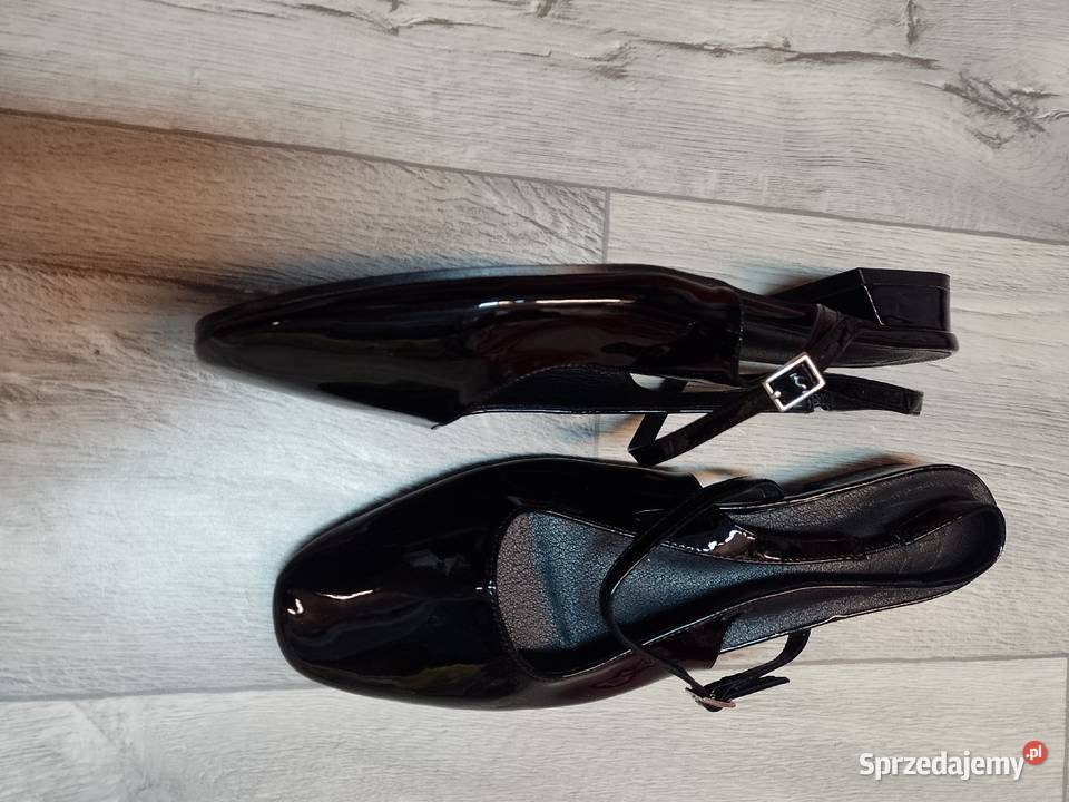 43 Czarne baleriny czółenka wieczorowe z odkrytą Kraków