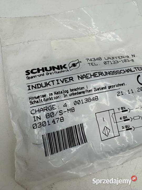 Schunk IN 80SM8 0301478 Czujnik zbliżeniowy Warszawa sprzedam