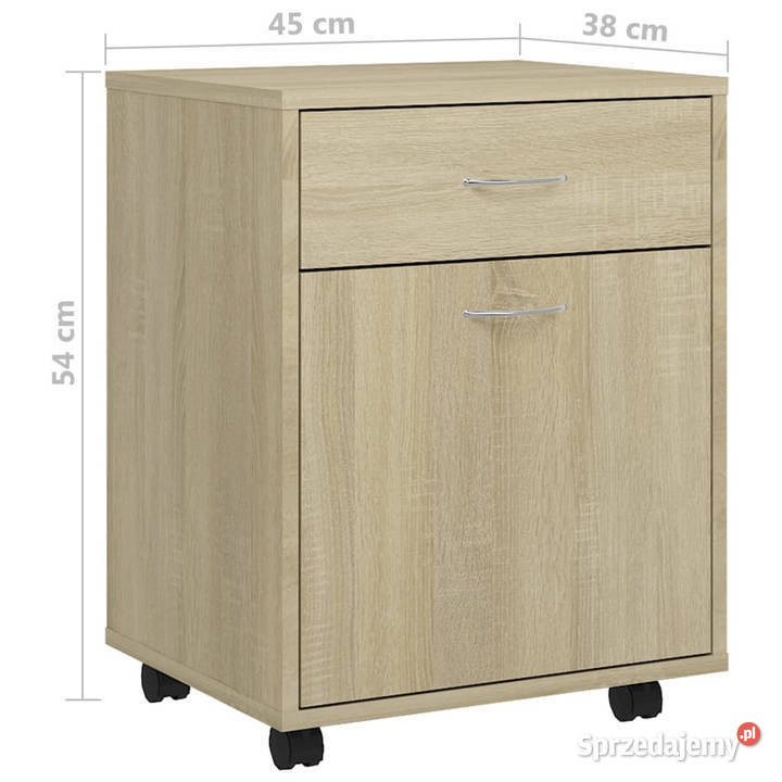 Szafka na kółkach biel i dąb sonoma 45x38x54 mazowieckie Warszawa