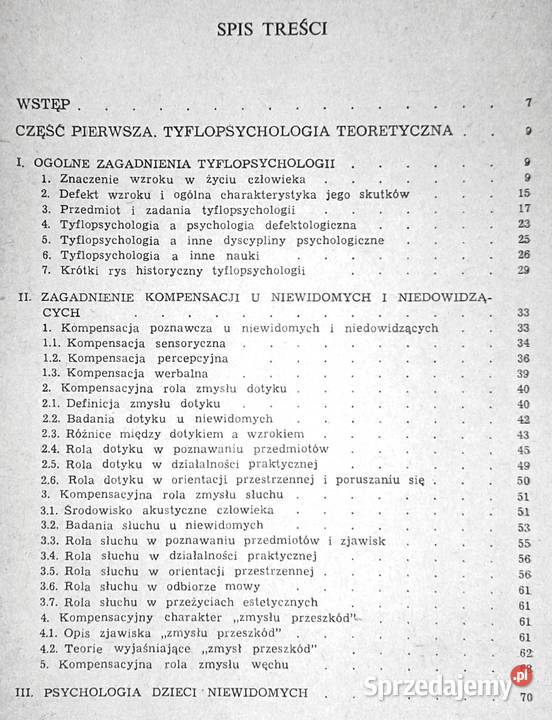 Psychologia niewidomych i niedowidzących Tadeusz Rok wydania 1983 Chełm