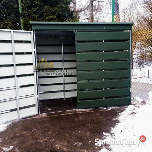 Wiata śmietnikowa 25x12m zielona Schowek Szczecinek