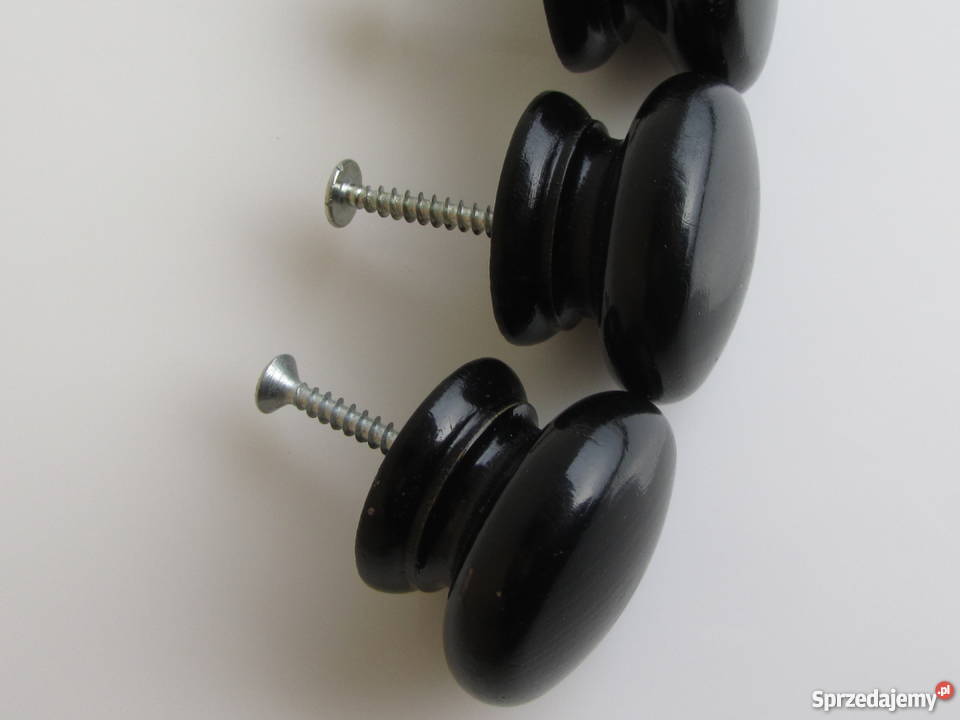 Gałki meblowe drewniane czarne lakierowane 5 Dom i Ogród sprzedam
