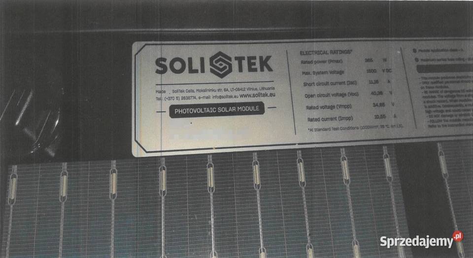 Panele fotowoltaiczne SoliTek Blackstar zachodniopomorskie Koszalin