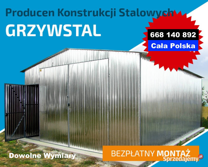Ocynk Garaż blaszany Garaże Magazyn WiataHala pomorskie Gdańsk