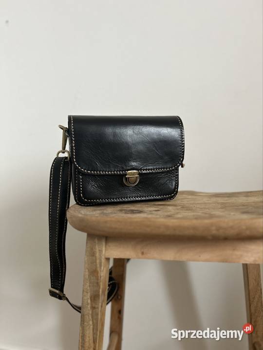Torebka skórzana czarna dolnośląskie Bielany Wrocławskie