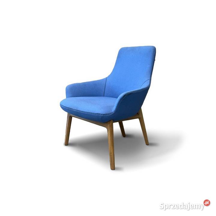 Fotel lounge biurowy skandynawski niebieski