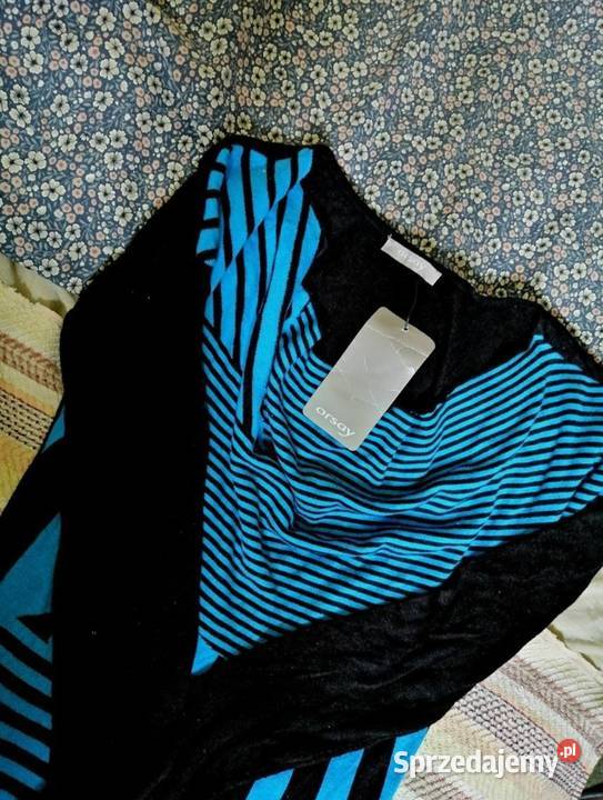 ORSAY czarnoniebieski sweter sweterek w paski czarny Leszno