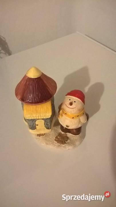 figurka świecznik Domek z Bałwankiem dekoracja Puławy sprzedam