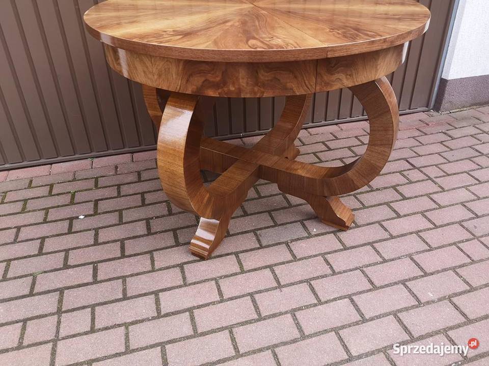 Stół ArtDeco 108 Okrągły Orzech Unikat Antyk