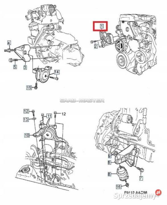 ŁAPA SILNIKA SAAB 93 9802 20 D ORYGINAŁ zASO lubelskie