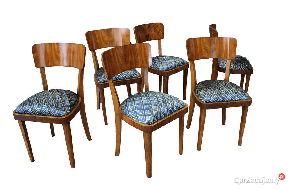Sygnowane krzesła PRL art deco vintage renowacji kujawsko-pomorskie Zielonka