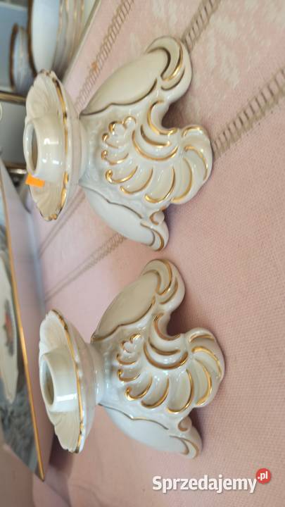 Świecznik Syg NP Neutettau Porcelana złocona w Gdańsk