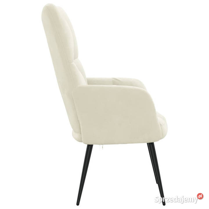 Fotel kremowy tapicerowany aksamitem WM328082 Warszawa