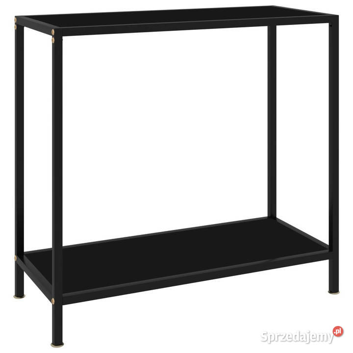 Stolik konsolowy czarny 80x35x75 szkło hartowane Stoły
