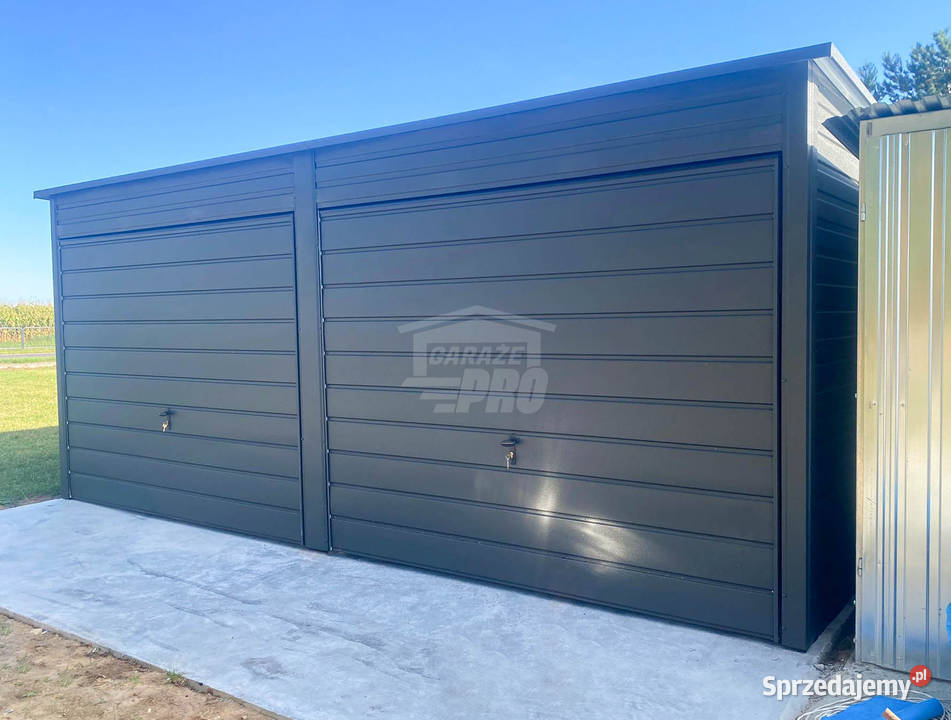 Garaż blaszany 6x6m 2x brama antracyt dach spad Lubartów sprzedam