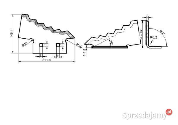 Nóż paszowozu lewy grubość 6mm 703956N małopolskie Kamionna