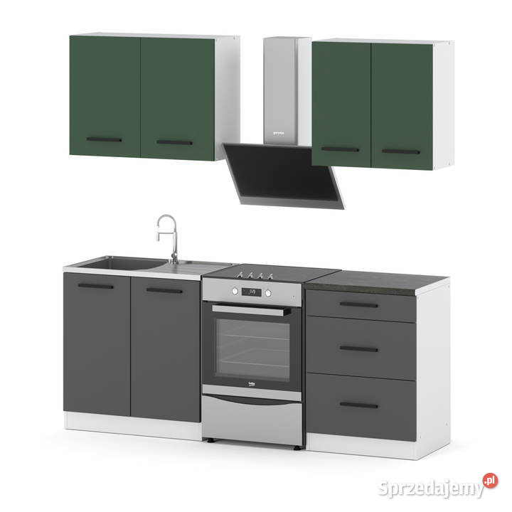 Meble kuchenne modułowe z blatem małe 2m biały Elbląg