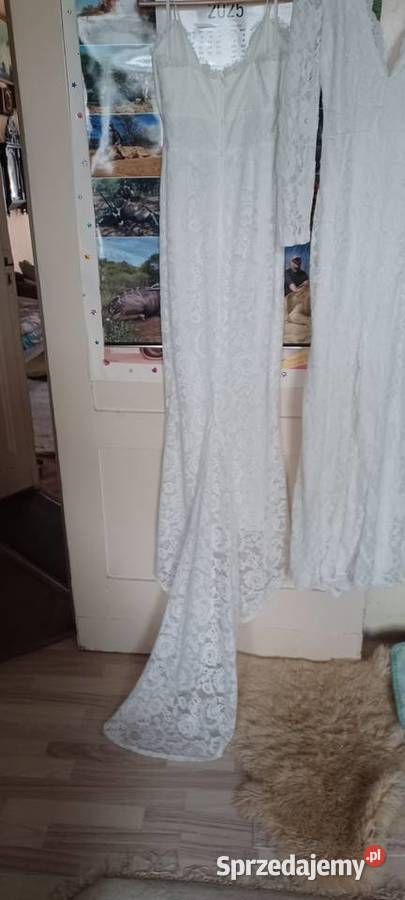 dwie suknie koronkowe ślubne XSS 37 PACH PAS 34 36cm Poznań sprzedam