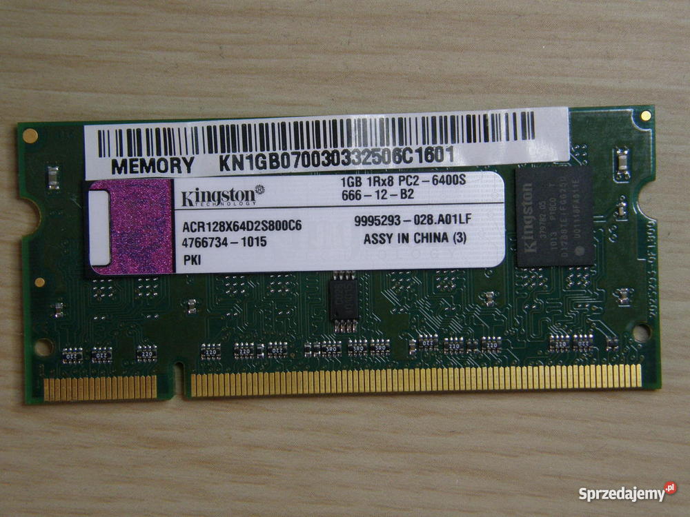Pamieć KINGSTON 1 GB DDR2 SOODIM 800 MHZ Bytom sprzedam