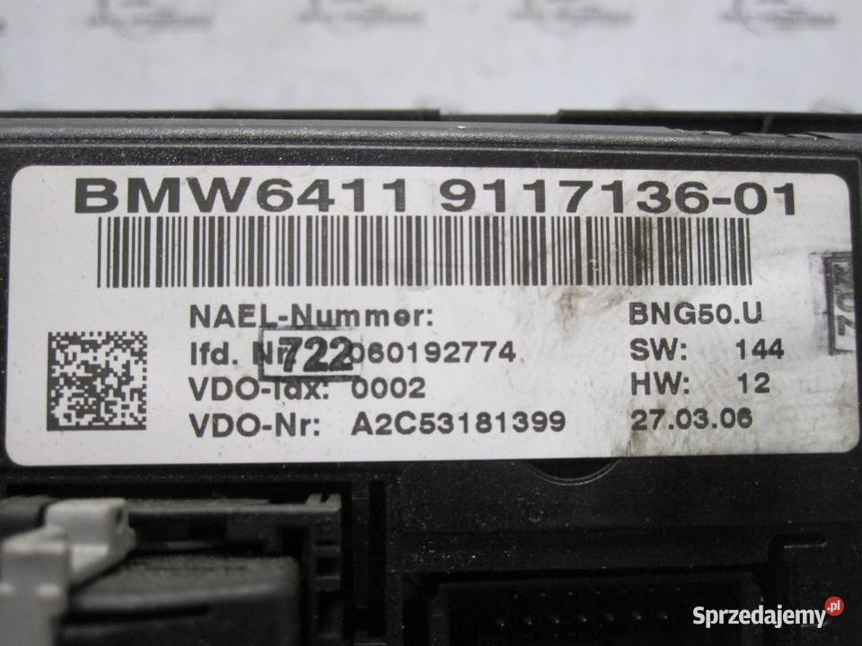 BMW E90 06r panel klimatyzacji 6411911713601