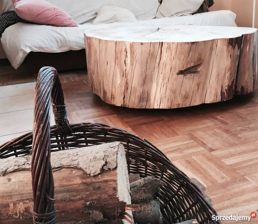 Stolik drewniany pien Wrocław sprzedam