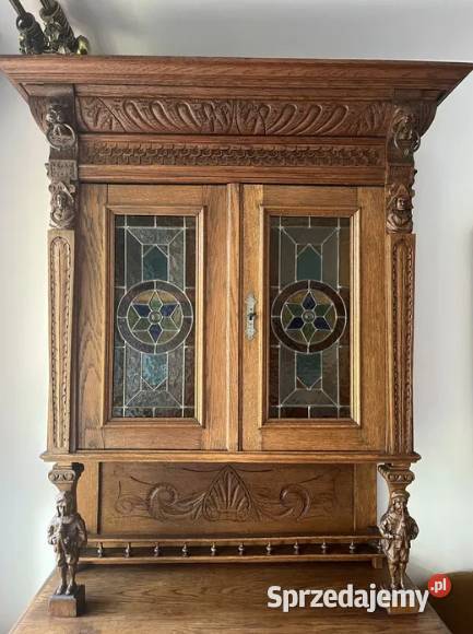 Kredens zabytkowy holenderski antyk lity dąb warmińsko-mazurskie Olsztyn