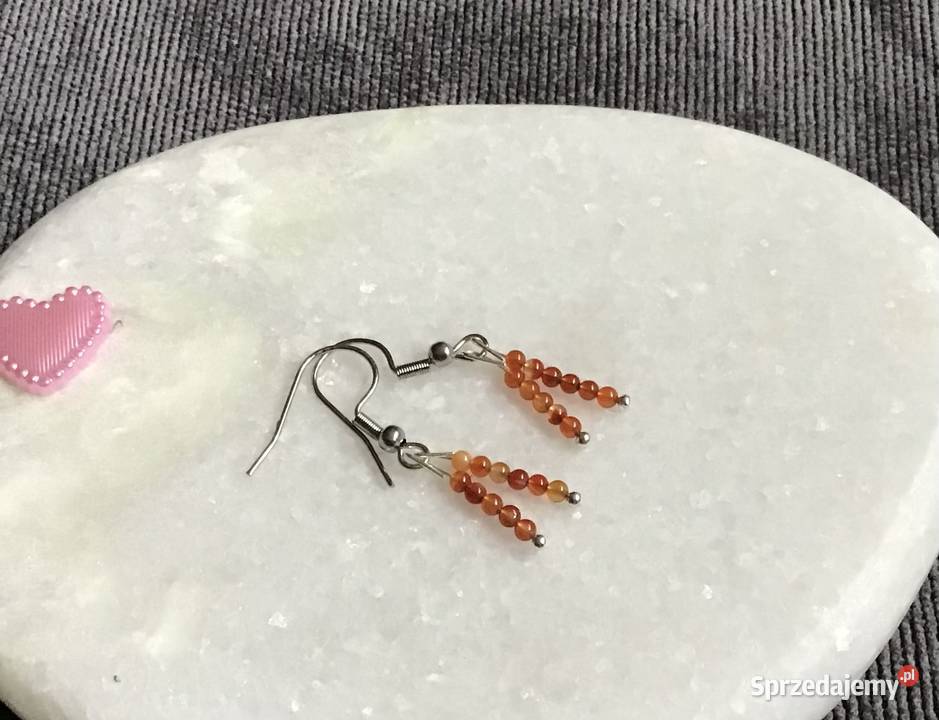 Kolczyki z naturalnych agatów sprzedam