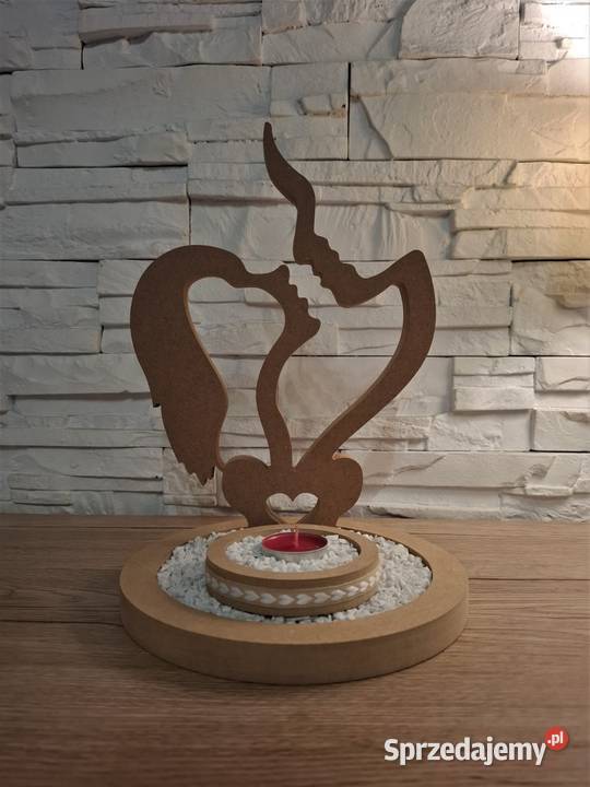 Świecznik dekoracja na walentynki Walentynki