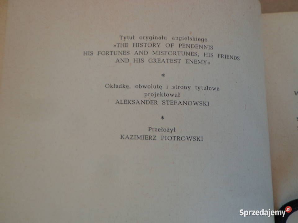 Dzieje Pendennisa Tom I II William Makepeace Łódź sprzedam