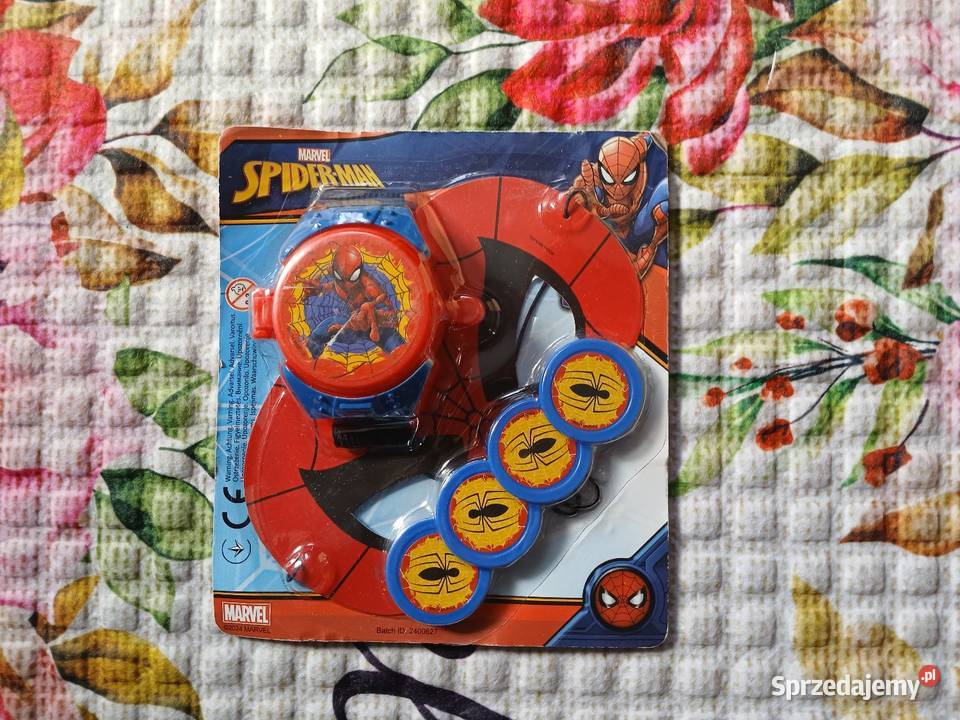 Spiderman zegarek wyrzutnia dyski maska zestaw Pozostałe