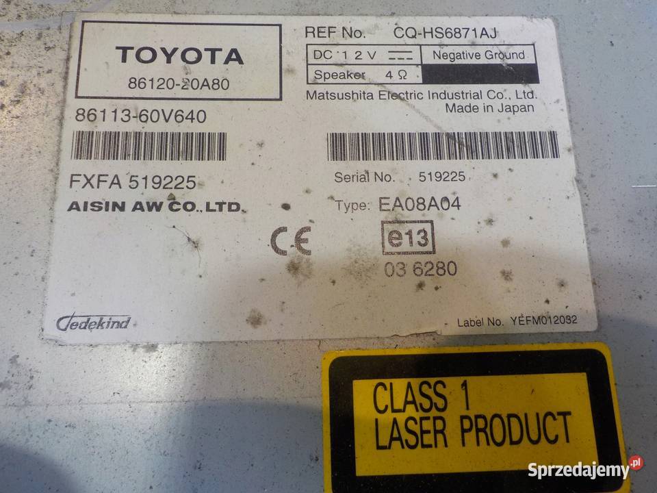 TOYOTA AVENSIS III T27 22 D4D 11r radio CD Suków