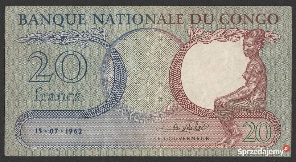 CONGO KONGO 20 FRANKÓW 1962 Numizmatyka Łódź sprzedam
