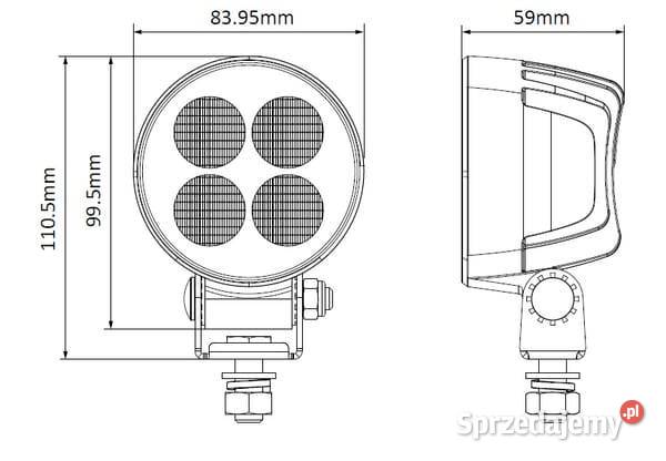 Lampa robocza LED okrągła 24W 2556lm 1224V biała Kamionna sprzedam