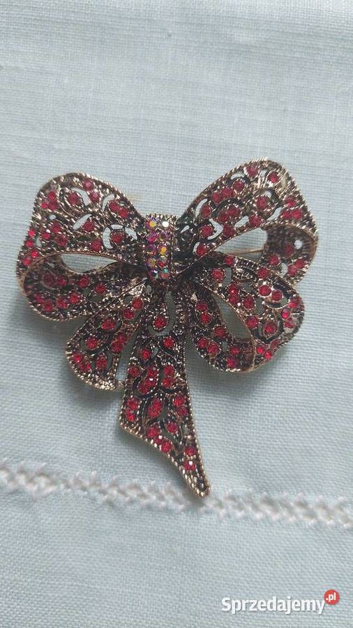 Broszka kokarda Przepiękna duża 57x62