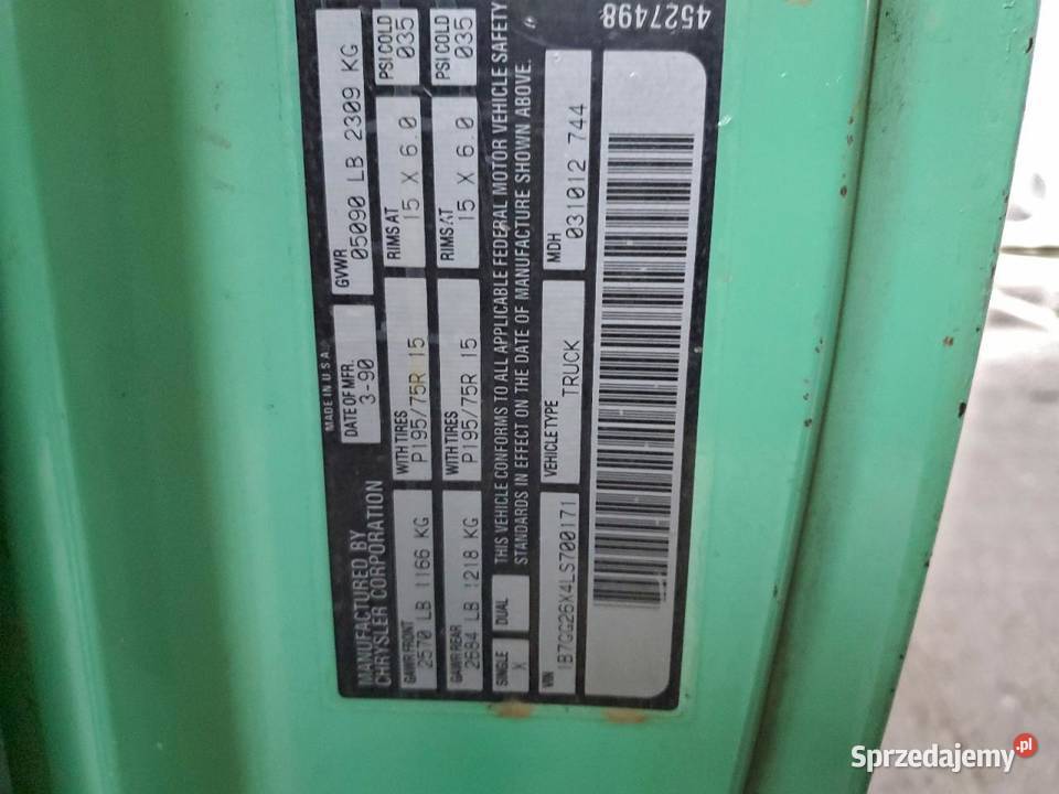 Dodge Dakota 1990 Pickup 4x4 125KM Żółkiewka-Osada