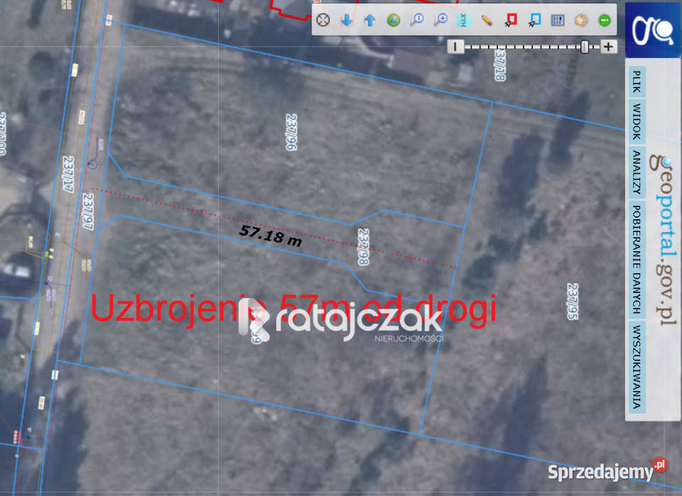 sprzedaży działki Orle 2050m2