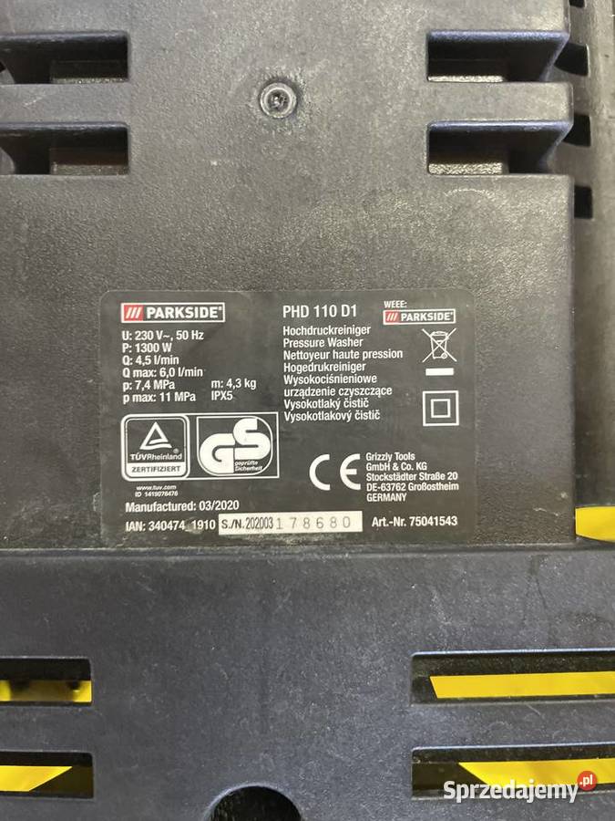 myjka cisnieniowa parkside PHD110D1 karcher
