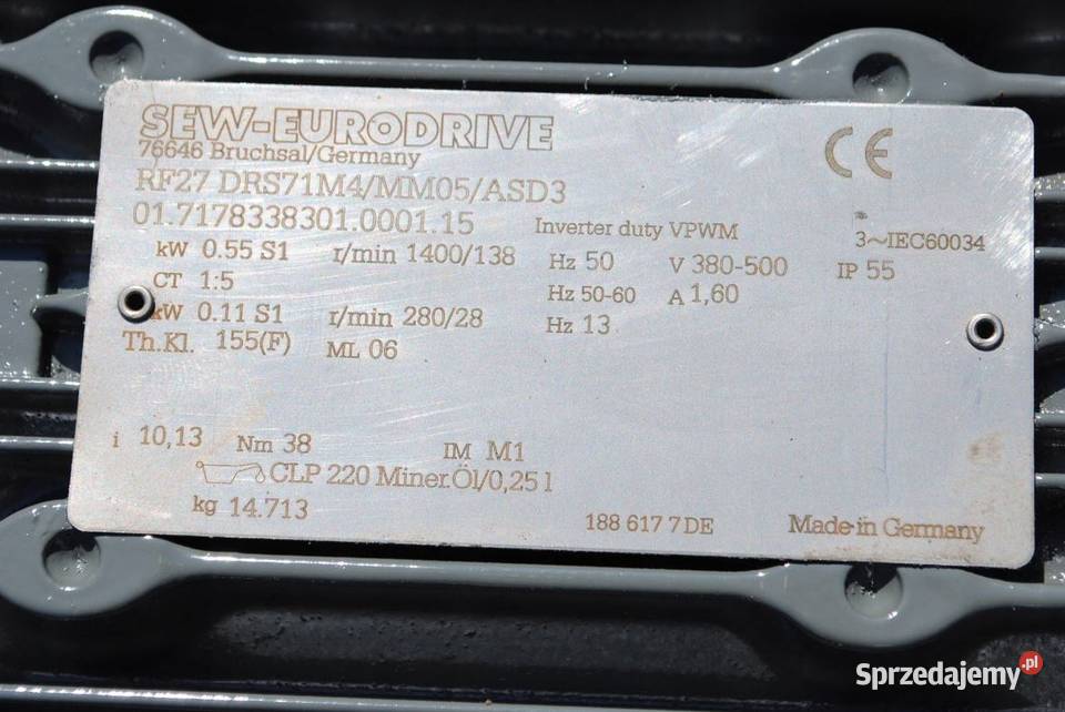 Motoreduktor 011055kw 28138obr FALOWNIK Sew Kargowa sprzedam
