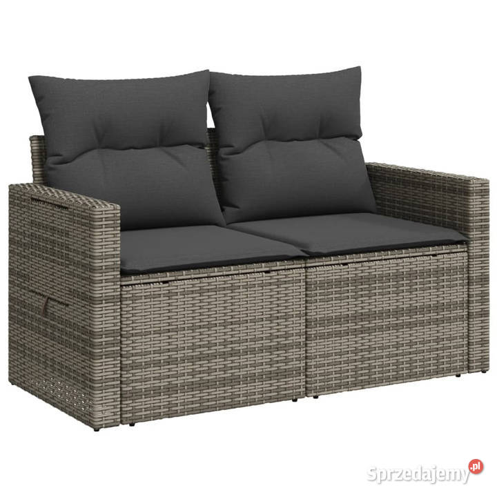 Sofa ogrodowa z poduszkami 2osobowa szara Warszawa